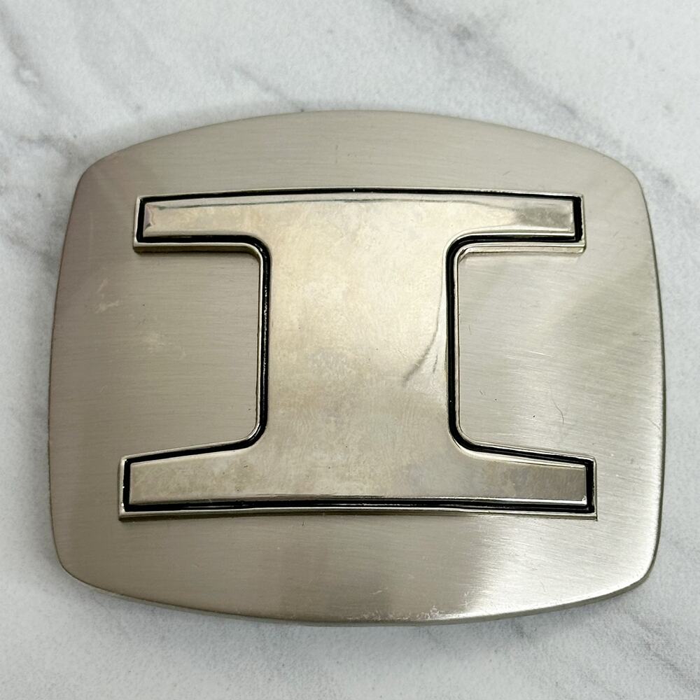 Letter I Initial Monogram Silver Tone Belt Buckle ✨